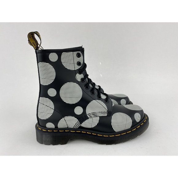 Dr Martens 1460 Black White Polka Dot Smooth Women's Boots Leather 26876009 - Picture 7 of 12